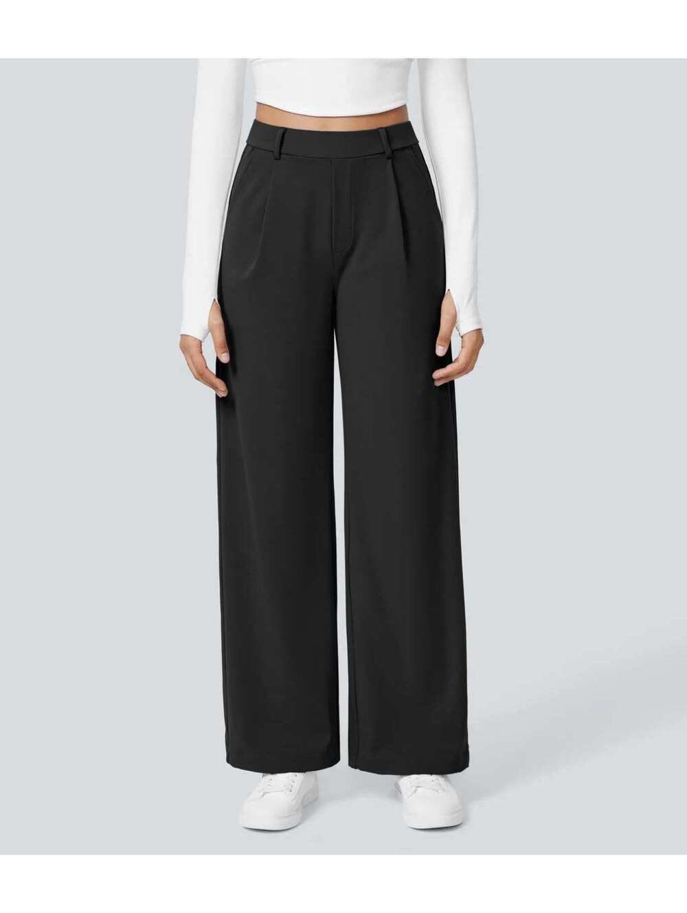HALARA DayStretch High Waisted Pocket Straight Leg Work Pants Size M Petite